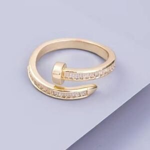 Nail 14k gold Plated ring